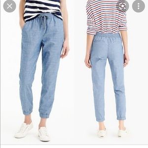 JCrew Blue Linen Joggers